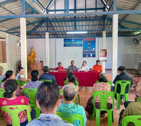 การประชุมและรับฟังความคิดเห็นในโครงการอนุรักษ์ฟื้นฟูหนองละลมใหญ่พร้อมระบบกระจายน้ำพลังงานแสงอาทิตย์ ณ บ้านโคกมะเขือ หมู่ที่ 8
